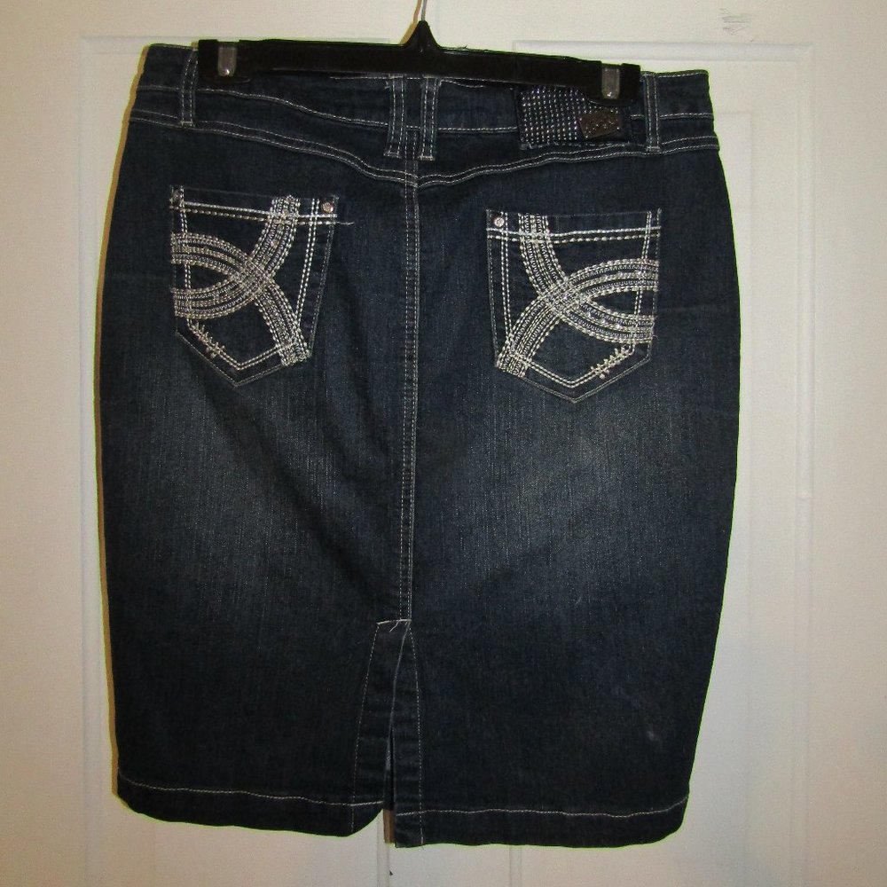 Denim Pencil Skirt with Bling!
